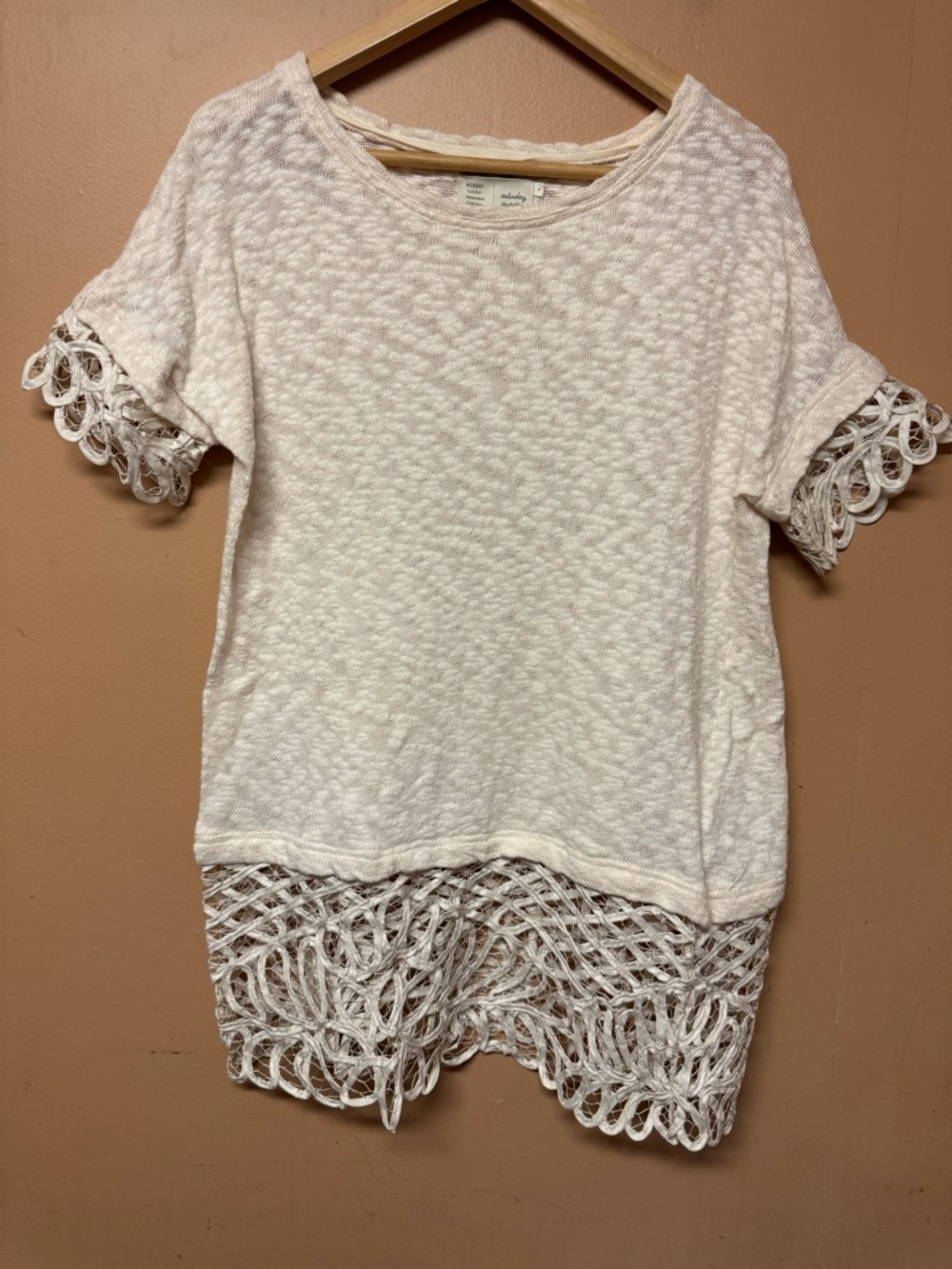 Anthropologie Saturday Sunday Spalliera Crochet Lace Tunic Top Medium Cotton